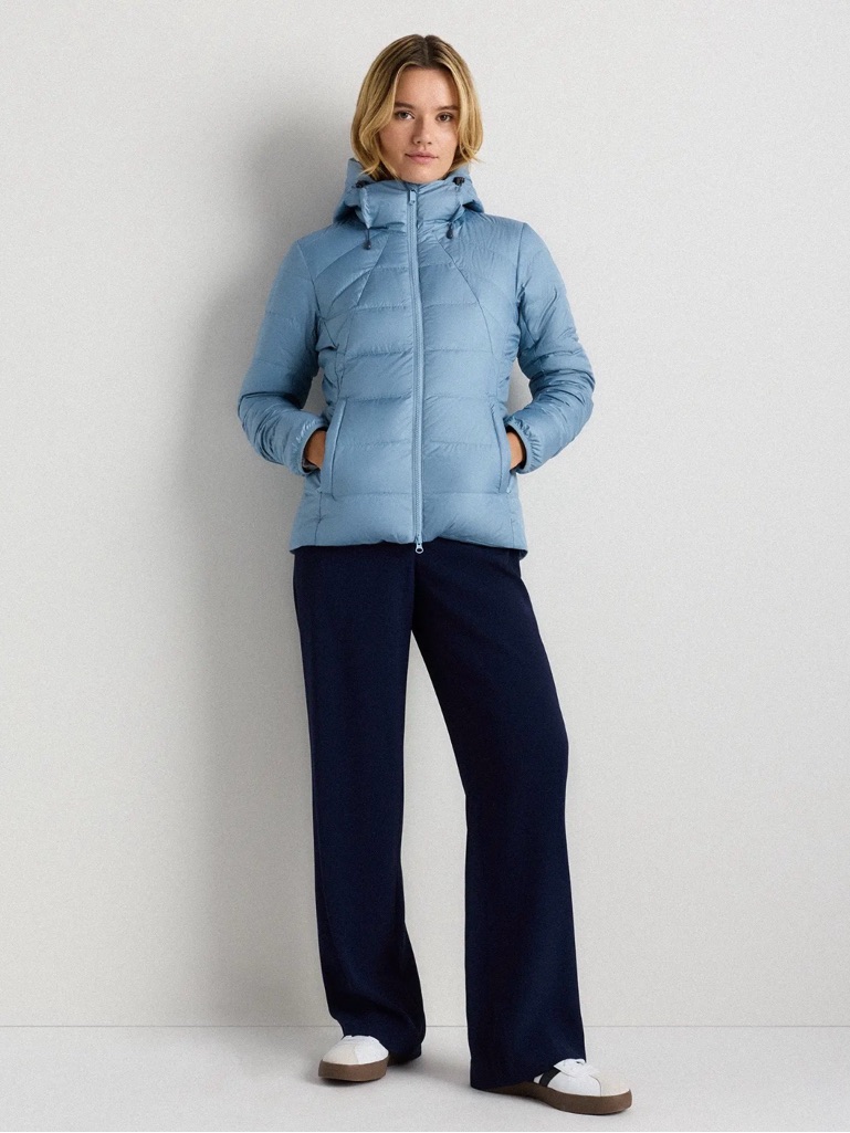Quince Lightweight Down Packable Puffer Jacket In Blue Size X-Large 840